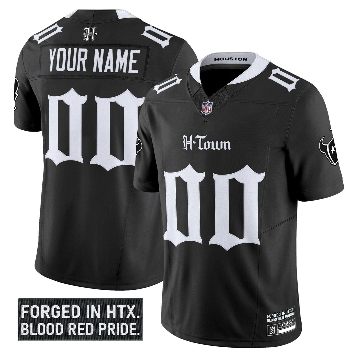 Houston Texans 'Gothic Lone Star Shadows Edition' Vapor Limited Custom Jersey - All Stitched