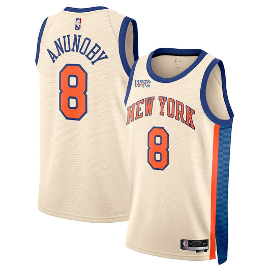 New York Knicks 202526 City Edition Swingman Jersey White Og Anunoby Unisex | RTJ13197