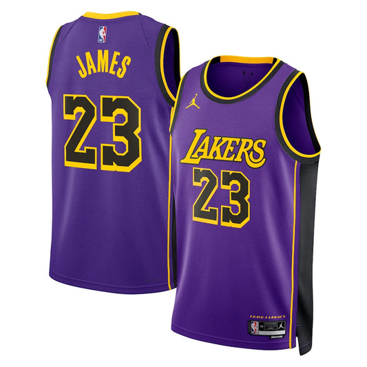 Los Angeles Lakers Jordan Statement Edition Swingman Jersey Purple Lebron James Unisex | Stitched Jersey RTJS 12020