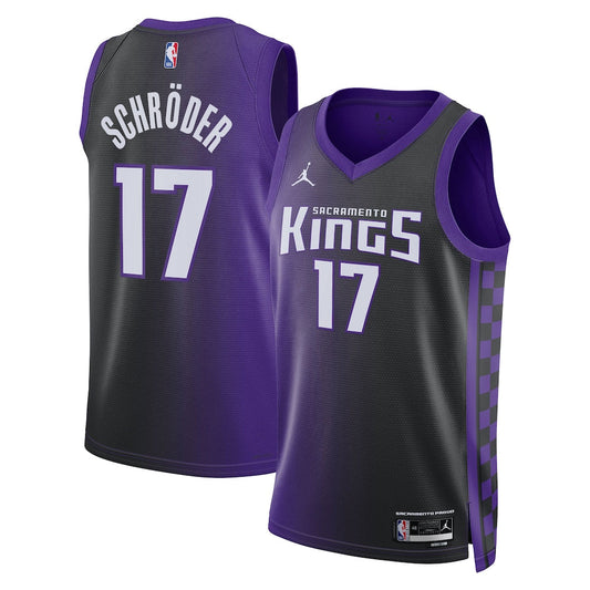 Sacramento Kings Jordan Brand Statement Edition Swingman Jersey Purple Dennis Schroder Unisex | Stitched Jersey RTJS 11964